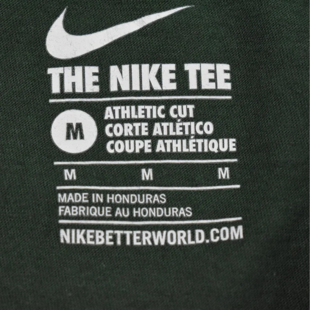 Nike Long Sleeve T Shirt Mens Medium Green Block Logo Graphic Athletic Gorpcore